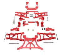 JVRWSC per Traxxas per Slash 2WD per VXL 1/10 RC Auto Aggiornamenti in Metallo Parti Kit Braccio Sospensione Ammortizzatore Torre Sterzo Blocco Parti Modificate Accessori aggiornamento RC(Red)