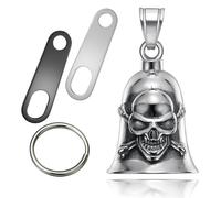 Jvuouxy Campanella per moto motivo angelo custode, manciata di campanelle portafortuna, ciondolo per guida sicura, accessori, campanelle per bici in peltro senza piombo, Small, Acciaio inossidabile
