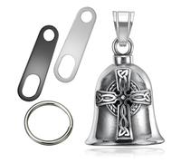 Jvuouxy Campanella per moto motivo angelo custode, manciata di campanelle portafortuna, ciondolo per guida sicura, accessori, campanelle per bici in peltro senza piombo, Small, Acciaio inossidabile