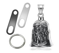 Jvuouxy Campanella per moto motivo angelo custode, manciata di campanelle portafortuna, ciondolo per guida sicura, accessori, campanelle per bici in peltro senza piombo, Small, Acciaio inossidabile