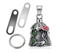 Jvuouxy Campanella per moto motivo angelo custode, manciata di campanelle portafortuna, ciondolo per guida sicura, accessori, campanelle per bici in peltro senza piombo, Small, Acciaio inossidabile