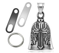 Jvuouxy Campanella per moto motivo angelo custode, manciata di campanelle portafortuna, ciondolo per guida sicura, accessori, campanelle per bici in peltro senza piombo, Small, Peltro