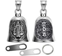 Jvuouxy Campanella per moto motivo angelo custode, manciata di campanelle portafortuna, ciondolo per guida sicura, accessori, campanelle per bici in peltro senza piombo, Small, Acciaio inossidabile