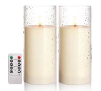 JVURICE Candele LED impermeabili, 22,5 cm, confezione da 2 candele senza fiamma con telecomando e timer, candele esterne a batteria, adatte per veranda, giardino, tavolo da pranzo, soggiorno, camino