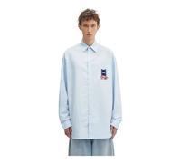 JW Anderson - Camicia con Ricamo a Finestra - - Shirts - Uomo - Blu - L