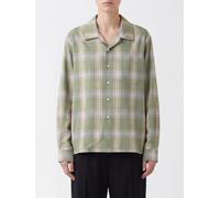 JW ANDERSON Camicia in cotone a quadri con colletto cubano e orlo curvo S Verde