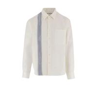 JW Anderson - Camicia in Lino Button-Down con Striscia Logo - - Shirts - Uomo - Bianco - S