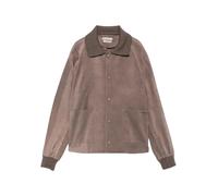 JW Anderson - Giacca Bomber in Pelle Scamosciata con Collo a Maglia - - Jackets - Donna - Marrone - M