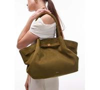 JW PEI - Hana - Borsa shopping media in camoscio sintetico verde oliva No Size