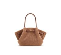 JW PEI Hana Medium Borsa Tote da Donna-Pelliccia Sintetica Marrone Caffè
