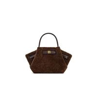 JW PEI Hana Mini Borsa Tote Donna-Pelliccia Sintetica Marrone Scuro