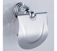 JWBXFYXW Accessori per Bagno in Cristallo Chiaro Moderno Set di Carta igienica a Hardware Solido Cromato Lucido Argento