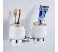 JWBXFYXW Accessori per Bagno in Cristallo Moderno Set Silver Silish Bilished Finitura in Ottone Solido COMPRENDE Porta di spazzolino