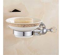 JWBXFYXW Accessori per Bagno in Cristallo Trasparente di Lusso Set Hardware in Ottone Solido Finitura a Cromo Lucido Include Piatto di Sapone