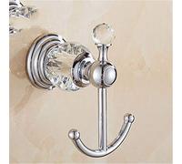 JWBXFYXW Accessori per Il Bagno in Cristallo Trasparente di Lusso Set Moderno Costruzione in Ottone con Finitura cromata lucidata Argento comprende Un Gancio per Vestiti