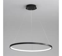 JWBXFYXW Camera da Letto Leggera a Sospensione Moderna lampadario Moderno lampadario ad Anello Alone dimmebile Anello di Design Minimalista per la Sala da Pranzo (40 cm Nera)