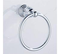 JWBXFYXW Eleganti Accessori per Il Bagno in Cristallo Trasparente Set con Hardware in Ottone Solido con Finitura cromata lucidata in Argento comprende Anello di Asciugamano e Altro Ancora