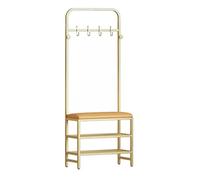JWBXFYXW Panca per scarpe portabicchieri con planimetro dell'ingresso con spazio 3 in 1 mobili set telaio in metallo bianco 60 * 25 * 170 cm