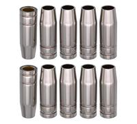 JWFBDB 10 pezzi 15AK MB15 Torcia for saldatura Ugello a gas conico, ottone nichelato, adatto for torcia MB-15AK, diametro 12 mm 18 mm