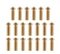 JWFBDB 20 pezzi 3D Ugelli Vulcano in ottone Ugelli for filettatura M6 Testa stampata for filamento da 1,75 mm Blocco riscaldatore Vulcano J-Head Estrusore Hotend(20pcs 1.0mm)