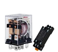 JWLINRKS 10 Pezzi JQX-13F HH62P Bobina relè ad Alta Potenza Generale DPDT Micro Mini Interruttore relè elettromagnetico con Base Presa AC110V220V DC12V24V5A(AC,24V-with Base)