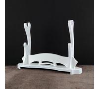 JWMSXYQR Supporto per Spada in Legno, espositore da Tavolo Bianco, Materiale per Pannelli di densità, scaffale per Armi, Supporto per Spada del Gladiatore Katana per Esposizione-2 Tier