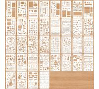 jwogngls 36 Pezzi Stencil per Diario Set di Stencil per Diario, Modello di Pittura Riutilizzabile Accessori per Pittura, Stencil Fai da Te per Pittura, Stencil da Disegno, Stencil per Pittura Stencil