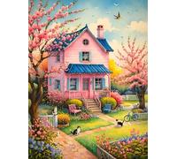 JWPSHIJIE 5D DIY Diamond Art Painting Kit Completo, Bellissimo cortile, D, 40 * 50 cm Pittura Diamante, Ricamo a Punto Croce Strass Diamante Painting per Parete Adulti Decorazioni per Casa