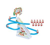 JWQFBC 12 Pezzi Elettrico Arrampicata Giocattolo Scivolo Roller Coaster Pista Luci Musica Materiale Pp Facile Montaggio Adatto per Bambini