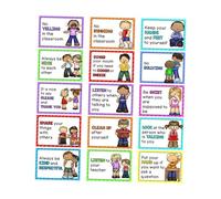 JWQFBC 15 Poster con Le Regole Della Classe di Inglese per La Guida Prescolare, Standard Comportamentali, Le Decorazioni Murali per La Scuola Domestica,