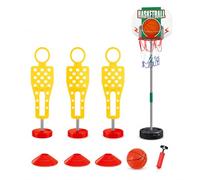JWQFBC Basket Bambini Giocattolo per Esterno, Set Completo con Ostacoli per Allenamento, per cortile