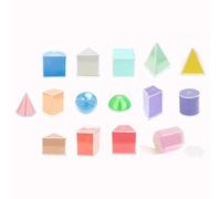 JWQFBC Forme 3D, Corpi Geometrici, Set di Mattoncini con Forme Geometriche, Giocattolo, Mattoncini con Forme Geometriche, per Bambini,