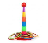 JWQFBC Gioco di Lancio de Anelli per Bambini, Set Colorato con 9 o 12 Anelli per Giochi da Esterno e Interno