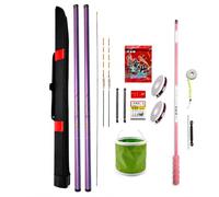 JWQFBC Kit Pesca Completo per Bambini e Genitori - Canna da Pesca Portatile a Sezioni Corte per Ruscelli