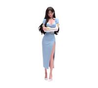 JWQFBC Miniatura Statuetta Raffinata Donna Micro Paesaggio Realizzata in Resina Adatta per Scena Ferromodellismo Architettura