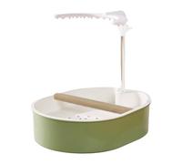 JWQFBC Parrocchetto Automatico Vasca da Bagno Parrot Doccia Piatti Pompa PP Resistente per Cocorite Cenerini Lovebird Cockatiel Adatto per Insediamento Inter, U Style White