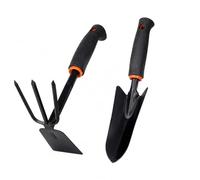 JWQFBC Set 2 Pezzi Attrezzi da Giardinaggio in Ferro, Kit Giardinaggio con Cazzuola e Zappa, Mini Attrezzi da Giardino per Piante e Orto, Set di 2 pezzi: pala stretta e zappa a doppio uso