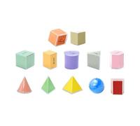 JWQFBC Set di 9 Blocchi Geometrici Solidi con Forme 3D, Materiale Didattico Manipolabile per La Matematica, Modelli Staccabili, 15 Pz, Taglia unica bambino