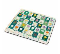 JWQFBC Tappetino Scolapiatti in Tessuto 30x40cm, Assorbente e Antiscivolo, con Design Floreale per Cucina, Asciugatura Rapida , Verde chiaro a scacchiera con fiori , 40*50cm