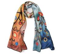 JWSilk Sciarpa lunga in seta Charmeuse Stampa artistica classica, Albero della vita di Gustav Klimt, 63" x 17"