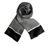 JWSilk Sciarpa Lunga in Seta Charmeuse Uomo, Nero e bianco, 63"x10"