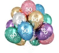 Jwssor Palloncino per 50° compleanno, 20 palloncini metallici, 30,5 cm, palloncini multicolore per il primo compleanno