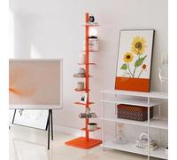 JWSYBD Libreria a 9 ripiani, ripiani regolabili, libreria in metallo, a forma di albero, da pavimento, per piccoli spazi, ripiani, organizer per studio, per ufficio a casa (Orange)