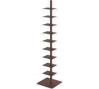 JWSYBD Libreria in Metallo A 9 Strati Scaffale Invisibile, Scaffale Portaoggetti in Ferro, Altezza Regolabile, Verticale Da Pavimento Girevole A 360 Gradi Adatta Per Soggiorno Ufficio (Marrone)