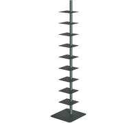 JWSYBD Libreria in Metallo A 9 Strati Scaffale Invisibile, Scaffale Portaoggetti in Ferro, Altezza Regolabile, Verticale Da Pavimento Girevole A 360 Gradi Adatta Per Soggiorno Ufficio (nero)