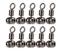 Jwthee 10 Pezzi Girelle da Pesca a Scatto a 3 Vie, Girelle da Pesca a Scatto con Cuscinetti a Sfera in Ottone Girelle a Barile Attrezzatura da Pesca Girella Tripla Connettore per Linea (L120x60x0,3