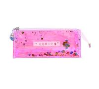 Jwthee Astuccio glitterato con cerniera, astuccio per matite visibile, organizer, borsa per il trucco da viaggio, scuola da viaggio, scuola da viaggio, adolescente, ragazza, carino trasparente, #-04,