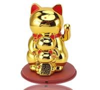 Jwthee Gatto portafortuna Feng Shui, Gatto portafortuna dorato che sventola Gatto cinese portafortuna che agita il braccio per la fortuna, i soldi e la buona fortuna, Gatto che sventola