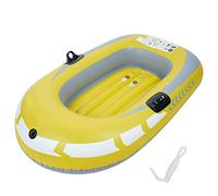 Jwthee Gommone, Gommone Compatto in PVC Giallo Gonfiabile per Una Persona, Barca a Remi, Pesca alla deriva, Strumento per Immersioni subacquee