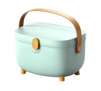 Jwthee Medicines Oval Medicines Box Organizer, in plastica scatola di pronto soccorso vuoto, doppio strato di medicinali di grande capacità, kit di emergenza vuoto per la casa per il (Verde chiaro)